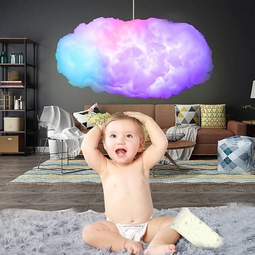 3D Big Cloud lightning Light Kit Music Sync Warm White Multicolor lightning Changing Strip Lights 360 Degree Wireless Remote APP NO DIY Coolest Decorations for Adults and Kids Indoor Home Bedroom thumbnail 6