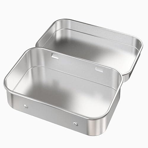 Hulless Small Hinged Tin Box Metal Tins Storage Containers, Silver 6Pcs | Portable Craft Organizer for Home Storage to pills, candies, herbs, planting seed, nail art etc thumbnail 3