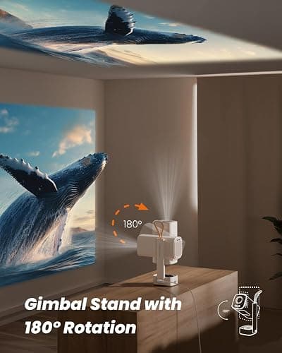 Yaber T1 Pro2 Mini Projector with WiFi and Bluetooth, Dolby Audio & Turbo Sonic Bass, Auto Focus & Keystone, Native 1080 FHD with HDR10, Portable Projector for Outdoor Indoor Use thumbnail 3