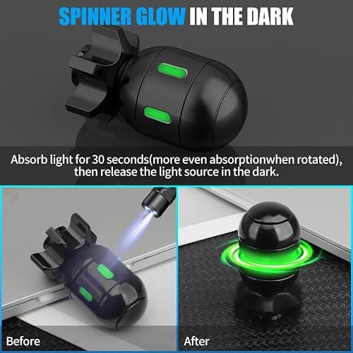 Atomic Bomb Fidget Spinner for Kids Adults, Transformable Fidget Toy with Luminous Light for Stress Relief, Cool Glow in Dark Desk Decor, Perfect Birthday for Dad Boys Men thumbnail 4