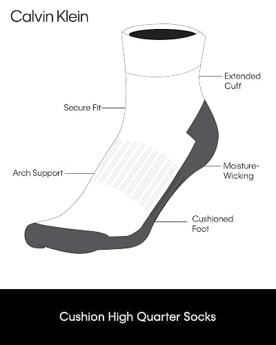 Calvin Klein Womens 12 Pack Breathable Cushioned Quarter Ankle Socks | Breathable Moisture Wicking With a Padded Footbed and Targeted Arch Support, All Day Comfort for Running, Gym and Sports thumbnail 2