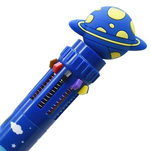 Maydahui 12 PCS Planet 10 in 1 Shuttle Pens Retractable Outer Space Multicolor Ballpoint Pen 10 Ink Colors Cartoon Galaxy Star for Spaceman Astronaut Astrophile School Party Office thumbnail 6