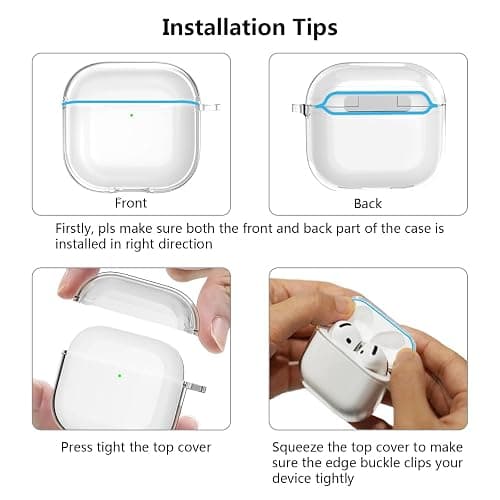 Aircawin for Airpods 4 Case Clear 2024,Full Protective Skin for Airpods 4th Generation Case Cover,Soft Transparent Shockproof TPU Protector for Airpods 4 Gen Cover with Keychain-Crystal thumbnail 8