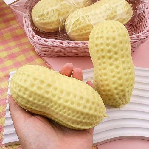 Peanut Squishies Toys,Peanut Squishies Slow Rising Stress Relief Toy,Squeeze Dough Ball Stress Relief HandToys,TabaSquishies for Easter Gifts,Cute Anxiety Relief Toys, for Adults (Yellow-1pcs) thumbnail 7