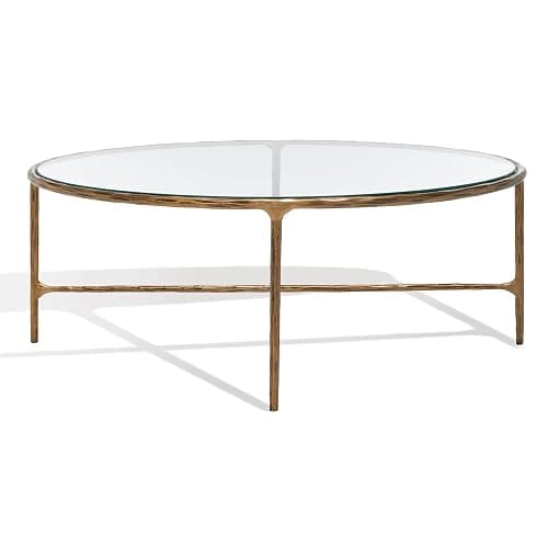 SAFAVIEH Couture Collection Jessa Brass Metal Oval Coffee Table (Fully Assembled) - Image 1