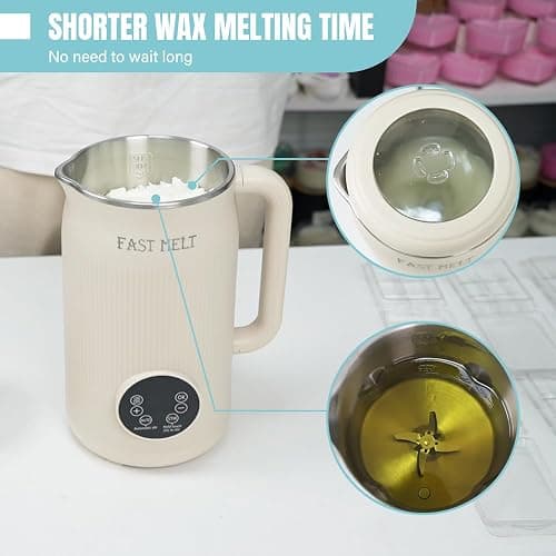 TOAUTO Wax Mixer Machine for DIY Candle Making, 1.2L Electric Wax Melter with Automatic Stirring, Digital Temperature Control 140℉-212℉, Stainless Steel Inner Pot, 800W AC120 thumbnail 4