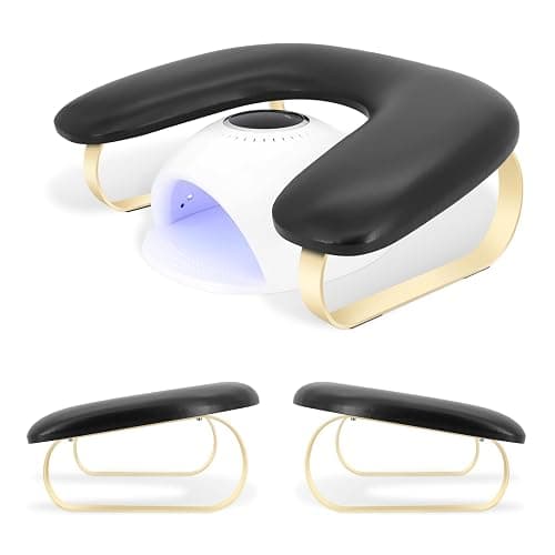 Arm Rest for Nails Tech,Comfortable Leather U Shaped Manicure Hand Rest Pillow Cushion,Ergonomic Slope Nail Arm Rest Stand for Nails Salon,Detachable Bracket,Easy to Clean(Black） - Image 1