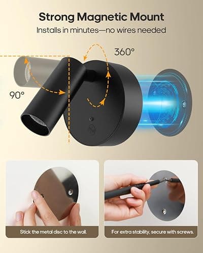 GOODEA Spotlights Indoor with Remote, 3000mAh Rechargeable Battery Plant Mini Spotlight Indoor, Wireless Uplighting with 3 Colors & Dimmable, LED Picture Light for Painting, Accent Lighting(4 Pack) thumbnail 8