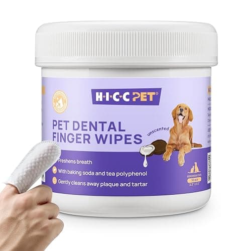 HICC Pet Teeth Cleaning Wipes for Dogs & Cats, Vet-Recommended Remove Bad Breath & Plaque & Tartar Buildup, Dog Tooth Brushing Kit, Dog Breath Freshener, Dogs Toothbrush & Toothpaste Alternatives - Image 1