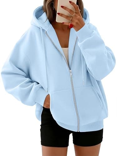 Trendy Queen Womens Zip Up Hoodies 2026 Oversized Sweatshirt - Image 1