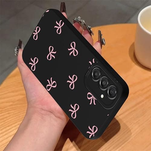 Zrutru Pink Bow Phone Case for Samsung Galaxy A16 5G Case Cute Ribbon Bowknot Pattern Aesthetic Funda,Raised Bumper Shockproof Silicone TPU Cover for Women Girls for Samsung A16 6.7 Inch thumbnail 5