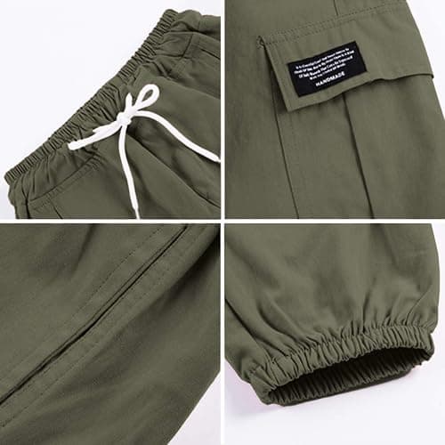 SANGTREE Girls & Womens Drawstring Cargo Jogger Pants,3 Years - Women 3XL thumbnail 7