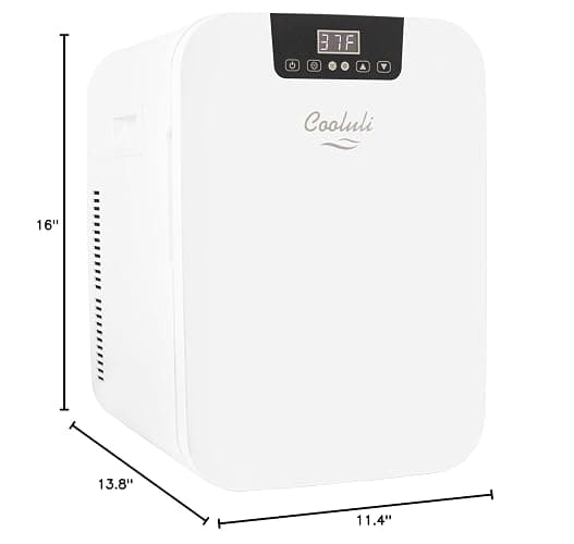Cooluli 20 Liter Mini Fridge with Temperature Control - White Thermoelectric Cooler and Warmer for Bedroom, Office, Car, Dorm thumbnail 3