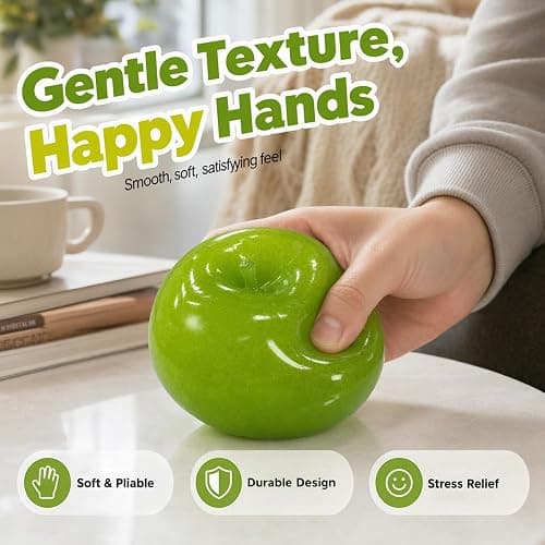 Slush Apple Squishy, 2026 New Portable Soft Squishy Ball，Green | Stress Relief Toy, Portable Design, Soft Texture, Sensory Play, 2026 New thumbnail 6