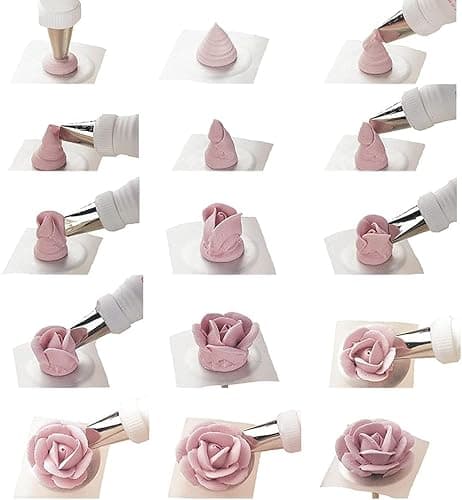 Icing Flower Tools with 7 Pcs Flower Piping Tips Set,4 Flower Nails Cake Decorating,2 Rose Flower Lifte,Create Stunning Floral Decorations thumbnail 5