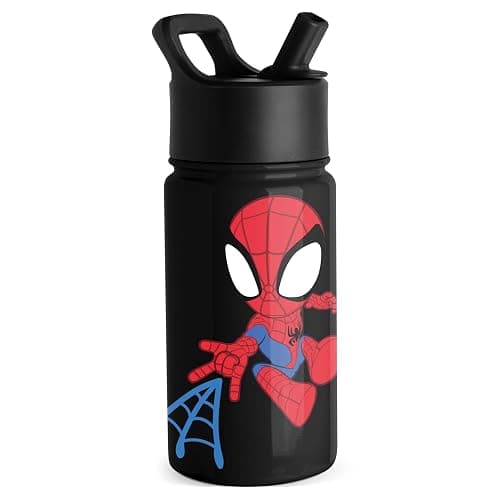 Simple Modern Kids Summit Water Bottle with Straw Lid | Marvel Spider Man 14oz Stainless Steel Cup Insulated Tumbler for Toddlers, Boys, School | Spidey Kid - Marvel-Spidey Kid - 14 Ounces - Image 1