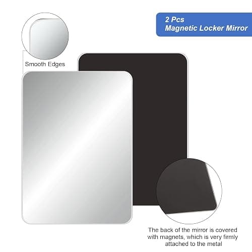 Blulu 2 Pcs Magnetic Locker Mirror Small Real Glass School Rectangular Locker Magnetic Makeup Mirror for Bathroom Household Refrigerator Cabinet(4 x 5.8 Inches) - 4 x 5.8 Inches thumbnail 3