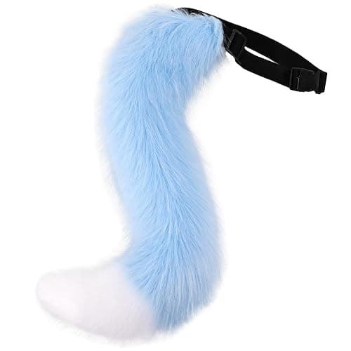 iHUFeather Faux Fur Furry Tail for Cosplay Halloween Fancy Party Costume Accessories - Image 1