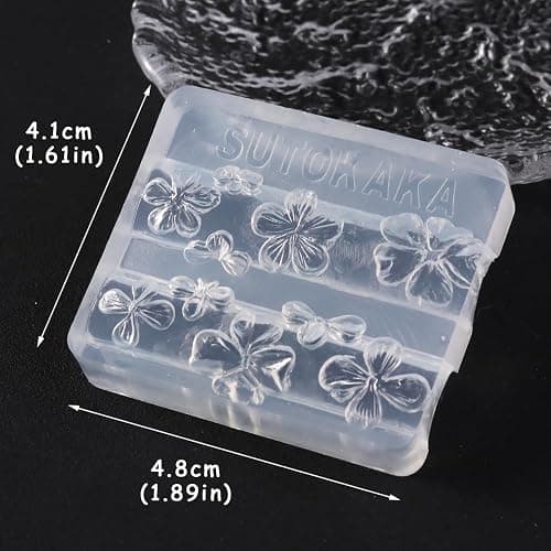 2PCS 3D Flowers Nail Art Silicone Mold, Spring Summer Hibiscus Flowers Blossom Petal Carving Template Resin Craft Making Tool Mould with Sculpture Pen for DIY Manicure Decorations Accessories thumbnail 7
