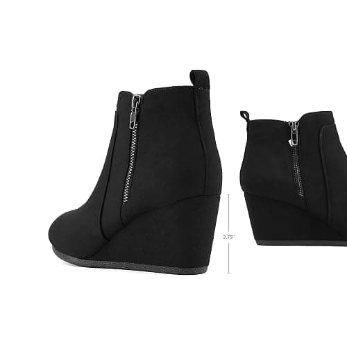 DREAM PAIRS Women's Suede Low Wedges Ankle Boots thumbnail 6