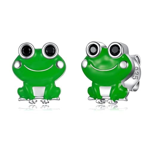Hypoallergenic 925 Sterling Silver Animals Mushroom Stud Earrings Dog Bunny Pig Cow Otter Deer Ear Studs for Women - Image 1
