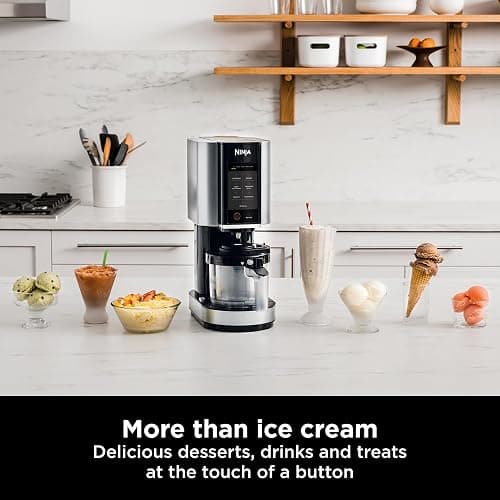Ninja CREAMi Ice Cream Maker & Frozen Dessert Maker with 3 Tubs, 7 Programs, Makes Ice Cream, Gelato, Sorbet, Smoothie Bowl, Milkshakes and more, Black/Silver, Makes 1.4L of Ice Cream, NC300UK thumbnail 12