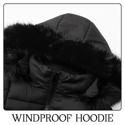 Tumaron Kids Girls Fur Collar Hooded Dress Coats Winter Warm Parka Long Puffer Jackets thumbnail 3