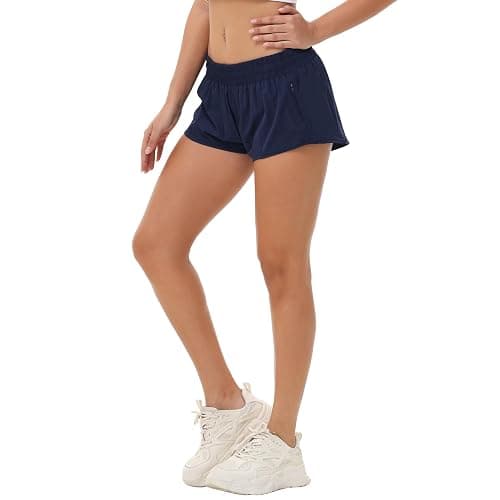 Aurefin Lightweight Athletic Shorts for Women, Quick Dry Running Shorts with Zip Pocket and Liner Womens Gym Workout Shorts thumbnail 7