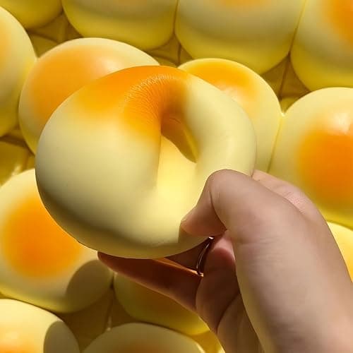 Cream Bun Bread Squishy - 4" Slow Rising Squishy Toys, Super Soft Food Squishies, Sensory Stress Relief Squeeze Toys for Adults, Cute Desk Fidget Toy thumbnail 5