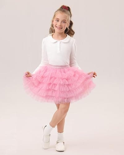 Stelle Girls Tutu Skirt 5 Layers Fluffy Tulle Dance Ballet Skirt Princess Birthday Party Costume thumbnail 2