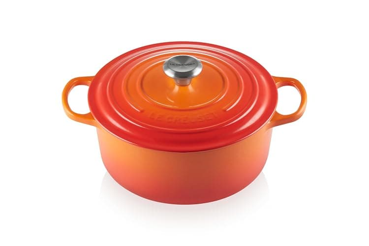 Le Creuset Enameled Cast Iron Round Dutch Oven, 5.5 qt., Flame - Image 1