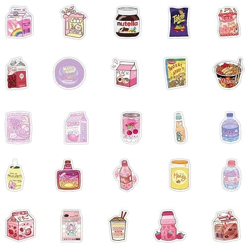 100pcs Cute Snack, Food, and Drink Stickers Set - Kawaii Small Stickers for Teens, Boys, Girls, and Adults thumbnail 5