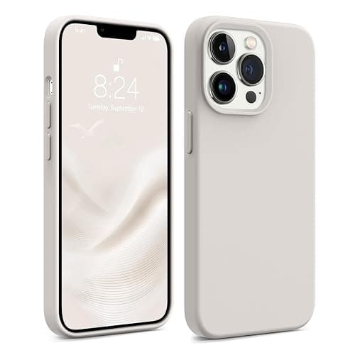 AOTESIER Magnetic for iPhone 13 Pro Phone Case, [Compatible with MagSafe][Military Shockproof Protection] Silicone Case with Soft Microfiber Lining, Camera & Screen Protection 6.1 inch, Stone - Image 1