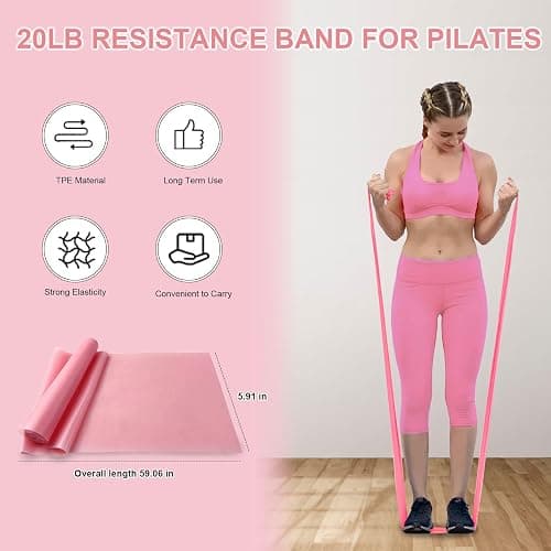 KANGFITER Pilates Equipment Kit for Home Workout, Pilates Ring and Ball Set with Adjustable Ankle Wrist Weights, Resistance Bands, Tape Measure, Bag, Pilates Essentials Accessories for Women Yoga thumbnail 7