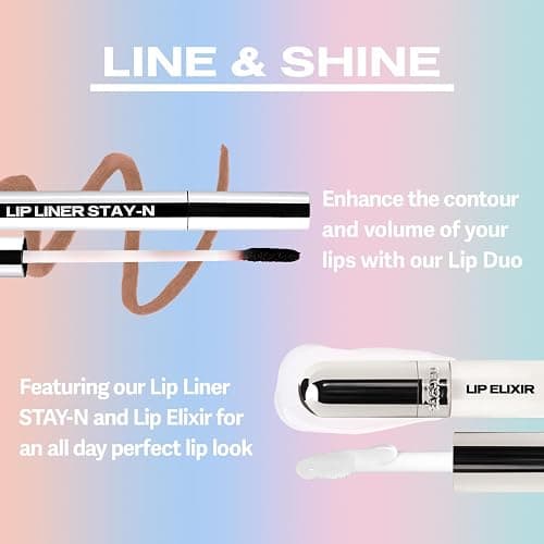 Sacheu Lip Liner Stay-N & Lip Elixir Bundle — Long Lasting Matte Lip Tattoo, Transfer Proof Lipstain Infused with Hyaluronic Acid & Vitamin E, for All Skin Types — P-inked and Clear - p-INKED & Bunny Ear - 0.12 Fl Oz (Pack of 2) thumbnail 4