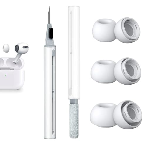 [3 Pairs] Replacement Ear Tips for AirPods Pro and AirPods Pro 2nd Generation with Noise Reduction Hole, 3 in 1 Cleaner Kit for AirPods 1 2 3 Pro/Pro 2, Silicone Ear Tips for AirPods Pro (S/M/L) - Image 1