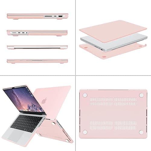 MOSISO Compatible with MacBook Pro 14 inch Case 2025 2024 2023 2022 2021 M4 M3 M2 M1 A3112 A3185 A3401 A2918 A2992 A2779 A2442, Plastic Hard Shell&Keyboard Cover&Screen Film&Pouch, Chalk Pink thumbnail 5