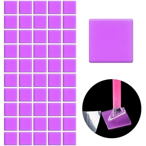 FEBSNOW 60Pcs Painting Glue Clay DIY Diamond Embroidery Wax Tool Set | Diamond Art Wax Pads, Purple Color Putty, Wax Refills for Crafters, Diamond Art Painting Accessories and Tools - Image 1