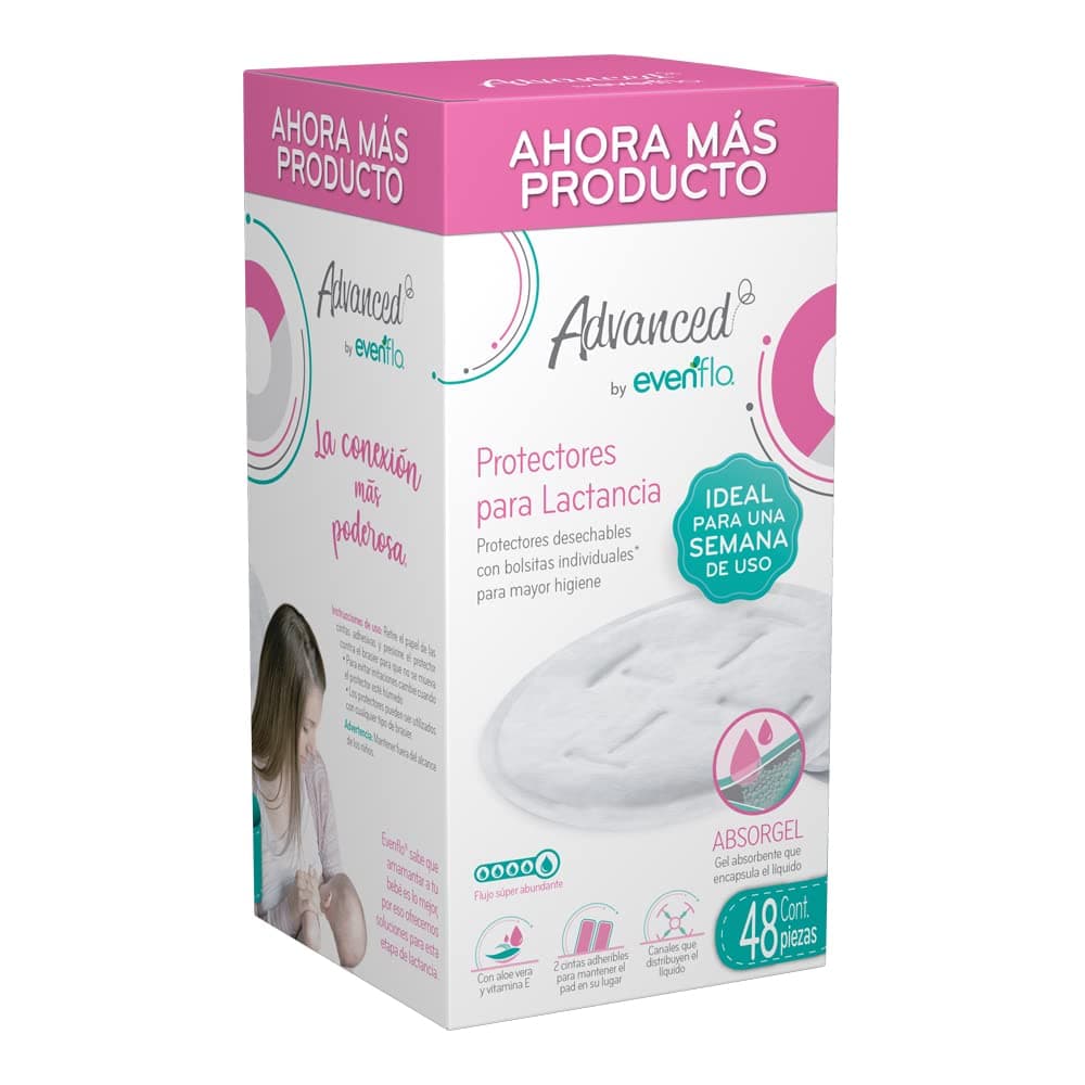 Advanced by Evenflo, Protectores para Lactancia, Paquete de 48 piezas, con Sistema Absorgel Antiescurrimientos, MEX thumbnail 4