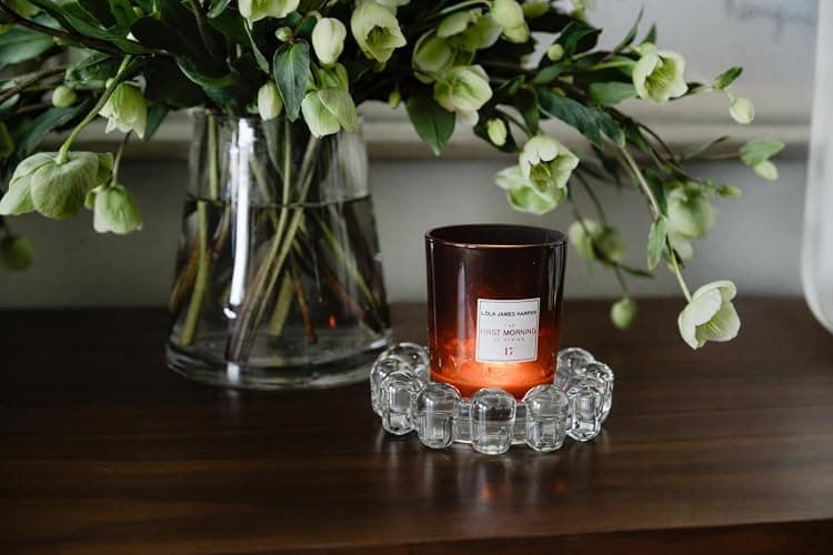 Alice Lane Original Bubble Candle Dish – Chic Clear Glass Candle Dish for Home Decor – Decorative Modern Candle Holder for Small Candles & Diffusers thumbnail 5