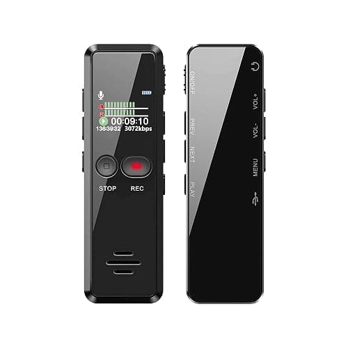 Liebssen Digital Voice Recorder with Playback, Enhanced Audio Dictaphone with One Touch, 8G 1536Kbps HD Recording Noise Reduction USB Charge MP3 Player Recorder for Lecture Interview Meeting - Image 1