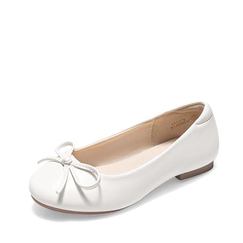 Dream Pairs Girls Dress Shoes Ballet Flats Slip-on Fashion Bow Flower Girl Shoes for Wedding, School, Party, Birthday - Image 1