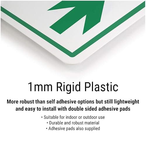 V Safety 21009AY-R Final Exit Man Right Sign - Landscape - 300mm x 150mm - 1mm Rigid Plastic, Green thumbnail 2