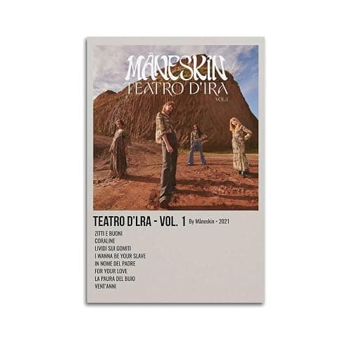 Måneskin Album-Poster, Leinwand-Poster, Raumdekoration, ästhetisches Poster, künstlerisches Poster für Schlafzimmer, Wohnzimmer, Wände, 20 x 30 cm, ungerahmter Stil - Image 1