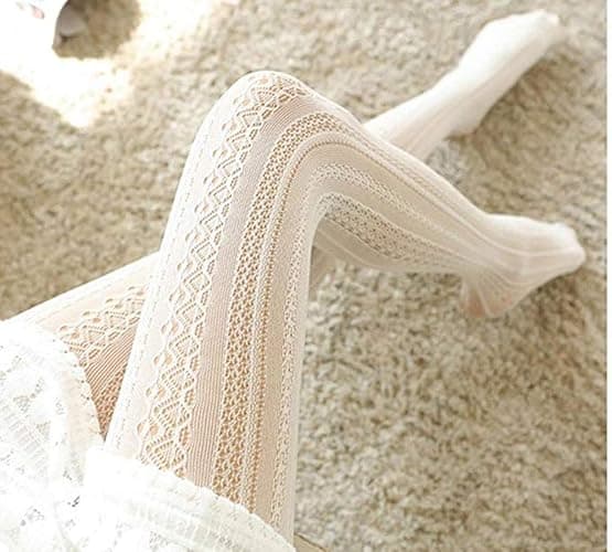 SurBepo Women Fishnet Hollow Out Knitted Patterned Thick Warm Stockings Tights Vertical Strips Pantyhose For Female thumbnail 2