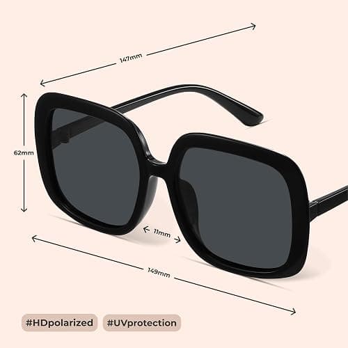 miyya Oversized Polarized Sunglasses Women, Trendy Retro Sun Glasses for Women 2025, Oversized Shades thumbnail 6