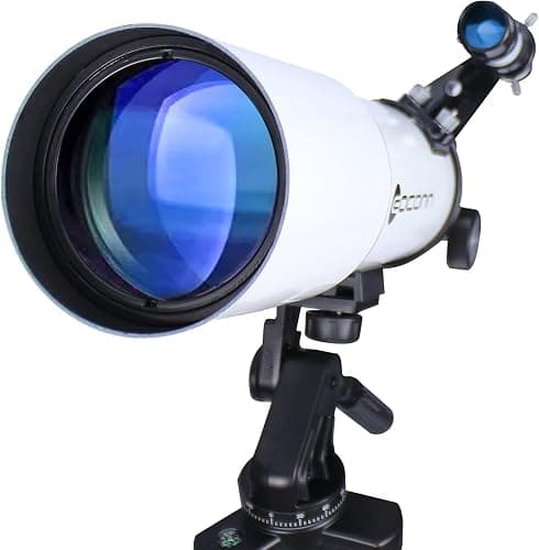 Télescope astronomique pour Adultes, télescope réfractif de 600mm d'ouverture de 80mm pour Enfants et débutants, Jumelles pour Adultes, télescope de Voyage Portable Compact avec Sac à Dos (White) thumbnail 3