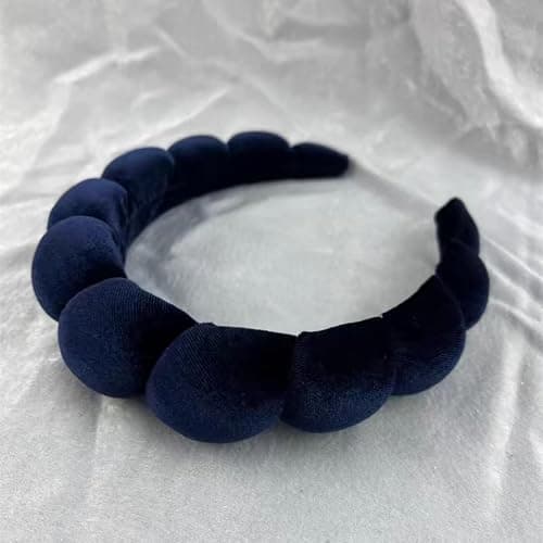 Uchyius Fashion Headbands for Women Padded Fabric Hair Bands Wide Velvet Non Slip Headband Hair Accessories for Women Girls (Navy Blue) thumbnail 3
