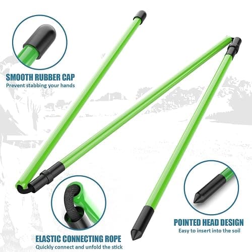 SLinBeiBy 2 Pack Premium Golf Alignment Sticks, 48 Inches Fluorescent Green Golf Training Aid for Aiming, Putting, Full Swing, Collapsible Golf Swing Trainer with Clear Tube Sleeve for Easy Carrying thumbnail 2