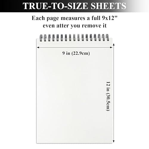 9" x 12" Sketch Book, Top Spiral Sketchbook, 100 Sheets Sketch Pad, (68 lb/100 GSM) Drawing Paper Pad, Drawing Pad for Kids, Artist Sketchbook for Drawing, Illustration & Art Supplies. thumbnail 2